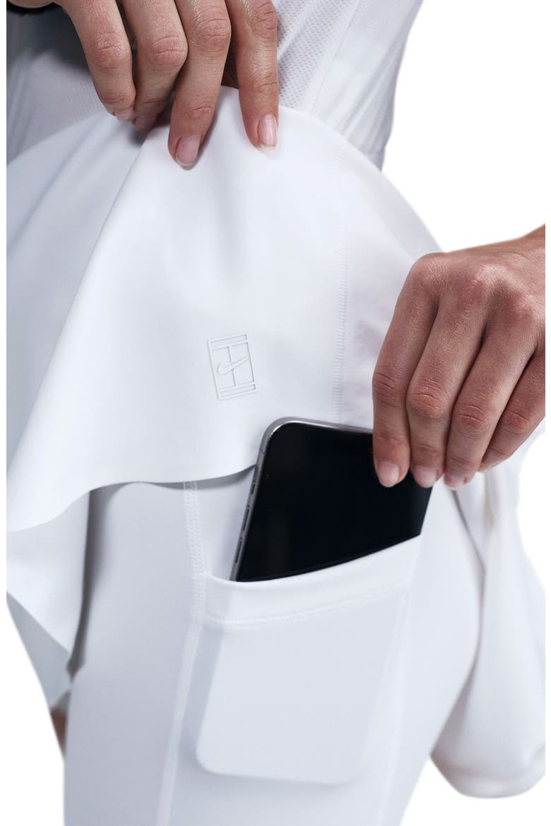 Court Ace Advantage Dri-FIT High Waist Tennis Skirt, Alternate, color, 100 WHITE/WHITE
