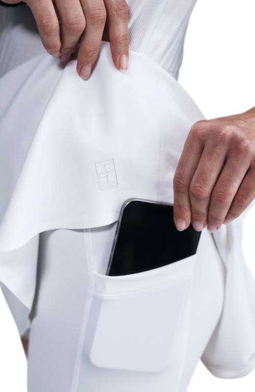 Nike Court Ace Advantage Dri-fit High Waist Tennis Skirt In White