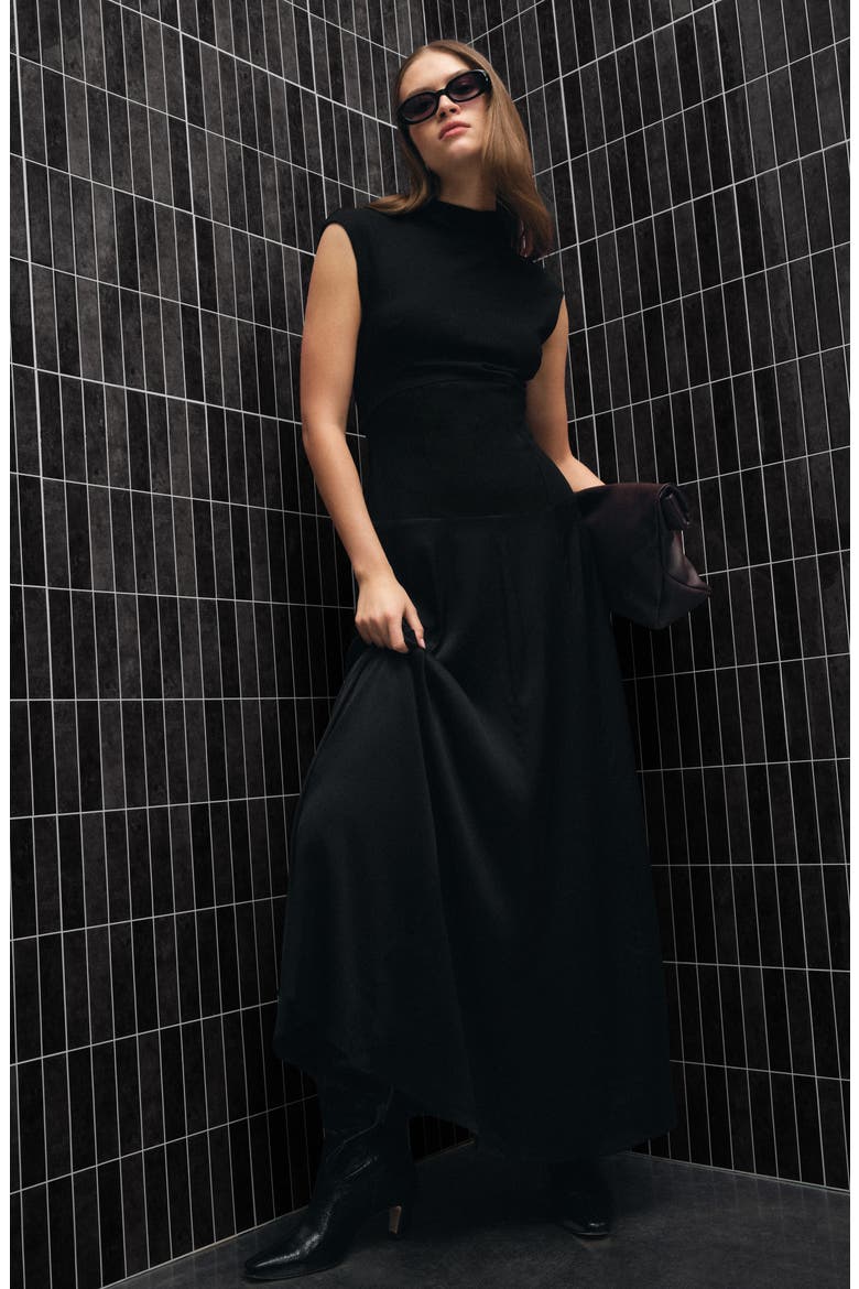 Haru Jersey Maxi Dress, Alternate, color, BLACK
