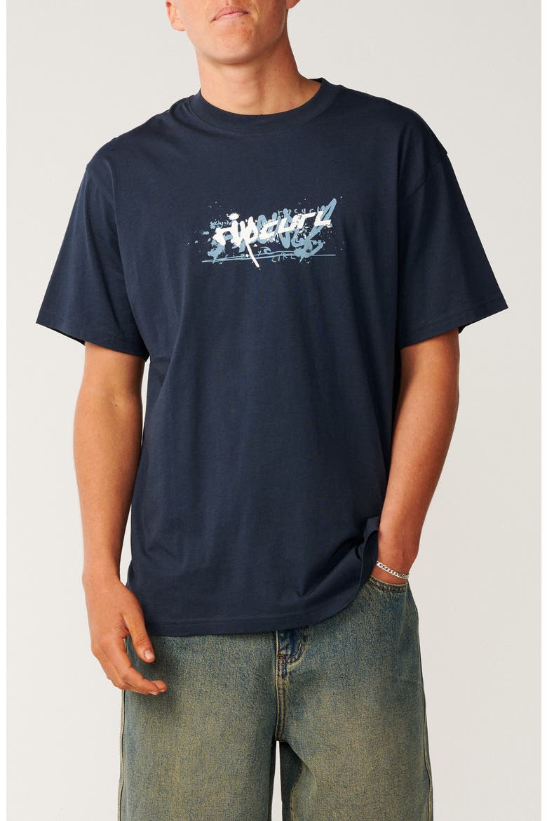 Archive Mash Up Cotton Graphic T-Shirt, Main, color, DARK NAVY