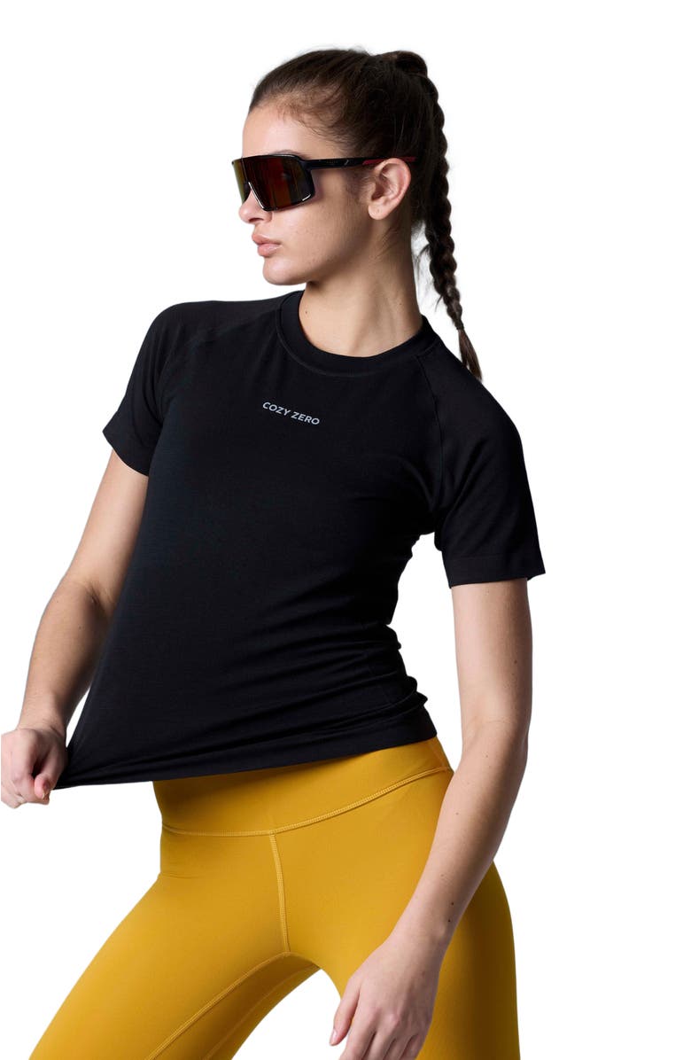 COZY ZERO Tech Merino Light Weight Daily Tee, Alternate, color, Black