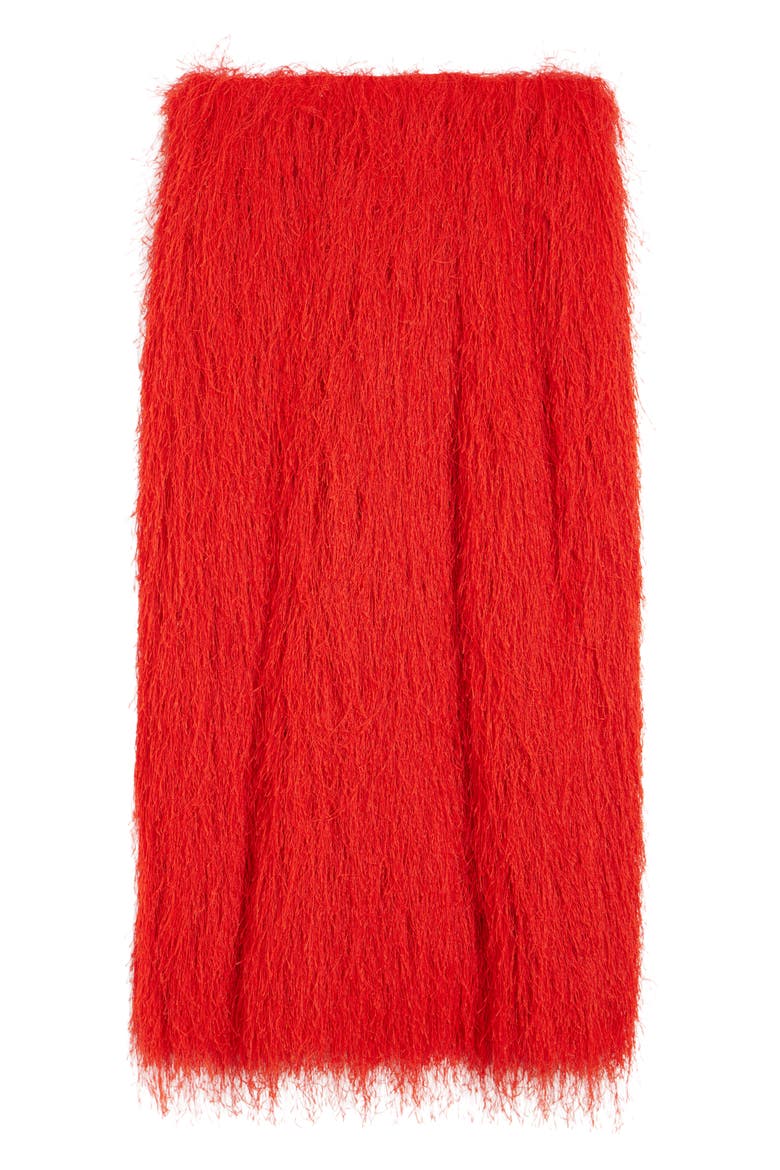 Sonka Tris Fringe Midi Skirt, Alternate, color, RED