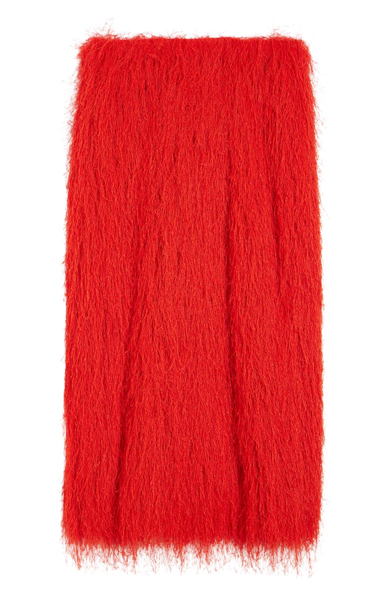 Dries Van Noten Sonka Tris Fringe Midi Skirt, Alternate, color, Red