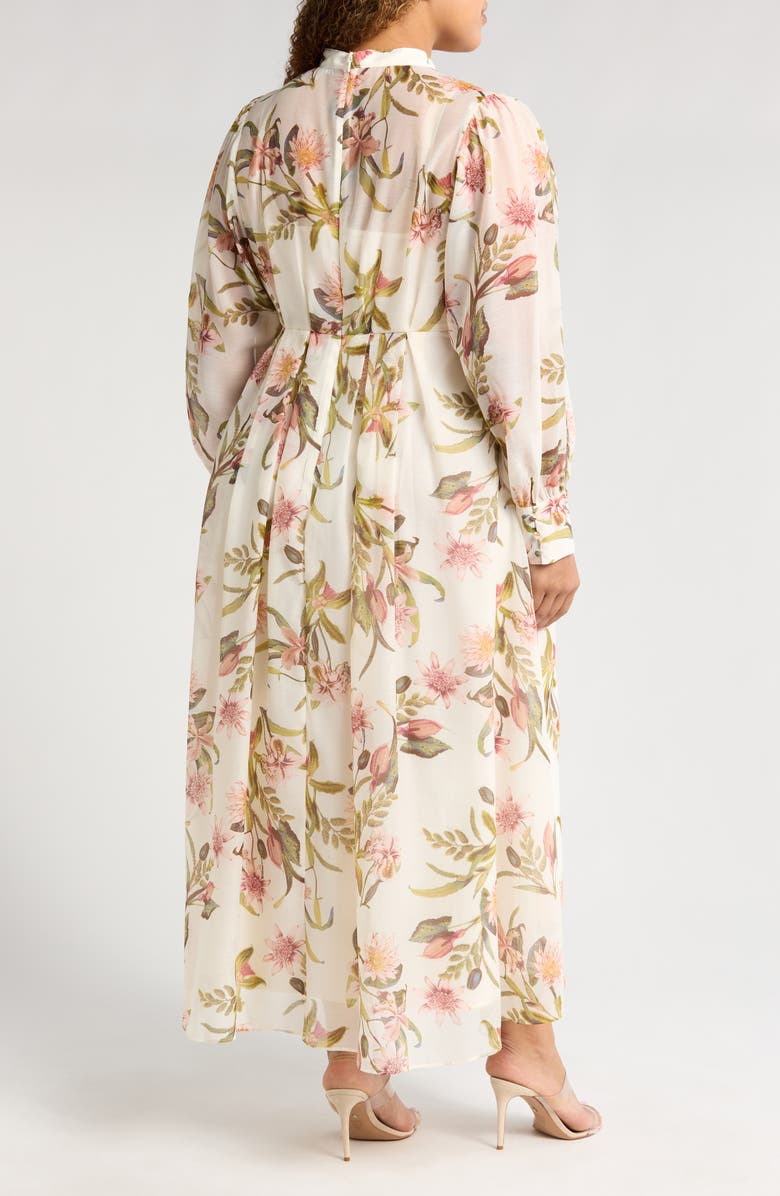 Chelsea28 Floral Long Sleeve Maxi Dress, Alternate, color, Ivory- Pink Bohem Botanical