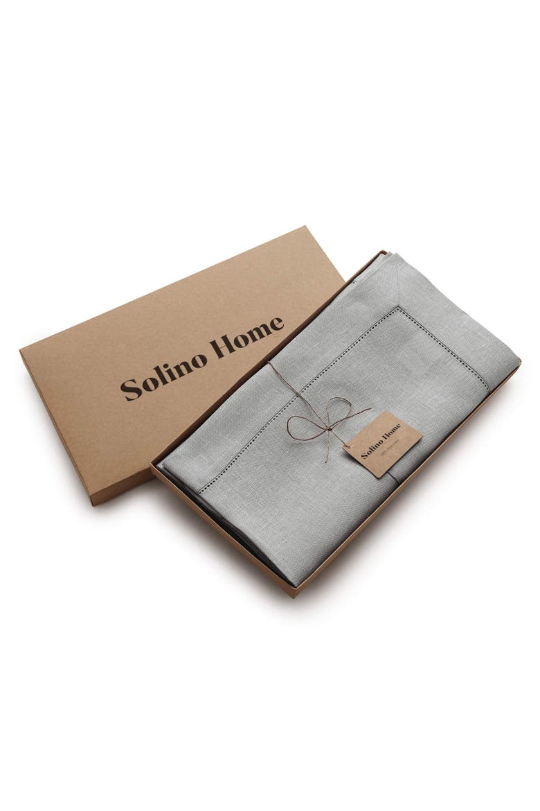 Linen Tablecloth - Classic Hemstitch, Alternate, color, Soft Grey
