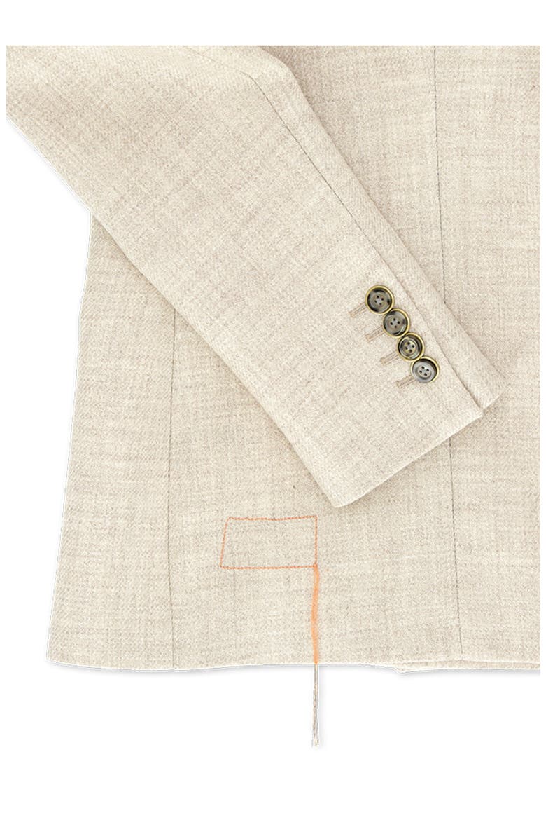 Linen Double-Breasted Suit, Alternate, color, Cream