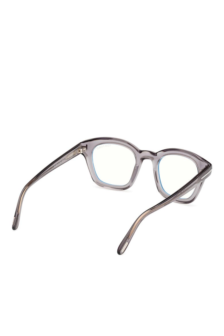 49mm Square Blue Light Blocking Optical Glasses, Alternate, color, GREY / T LOGO / BLUE BLOCK