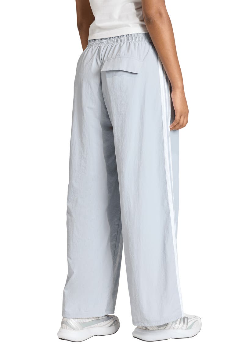 Essentials 3-Stripes Lifestyle Woven Parachute Pants, Alternate, color, HALO SILVER/ WHITE/