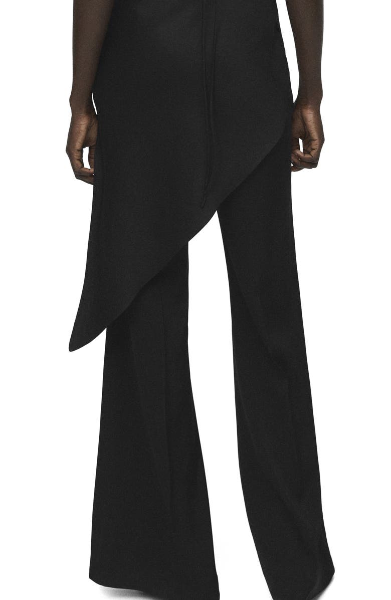 MANGO Long Flare Leg Pants, Alternate, color, Black