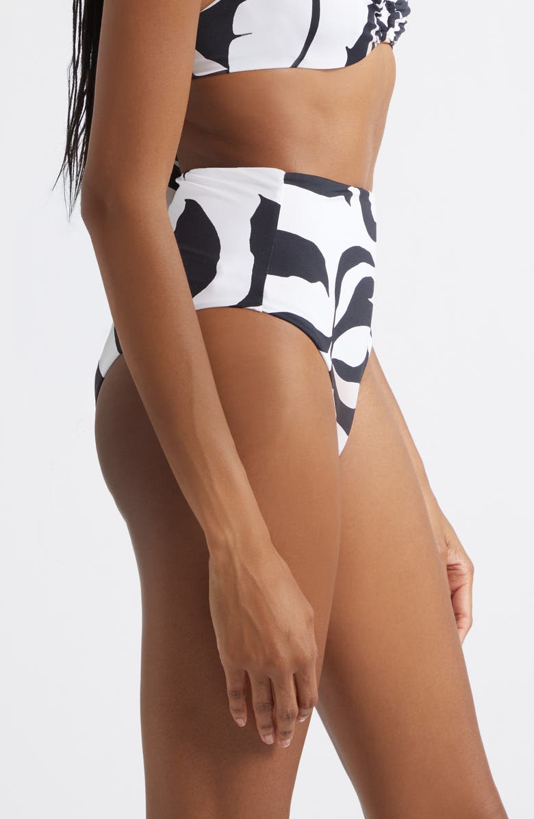 Max Mara Stilla High Waist Bikini Bottoms, Alternate, color, White/ Black
