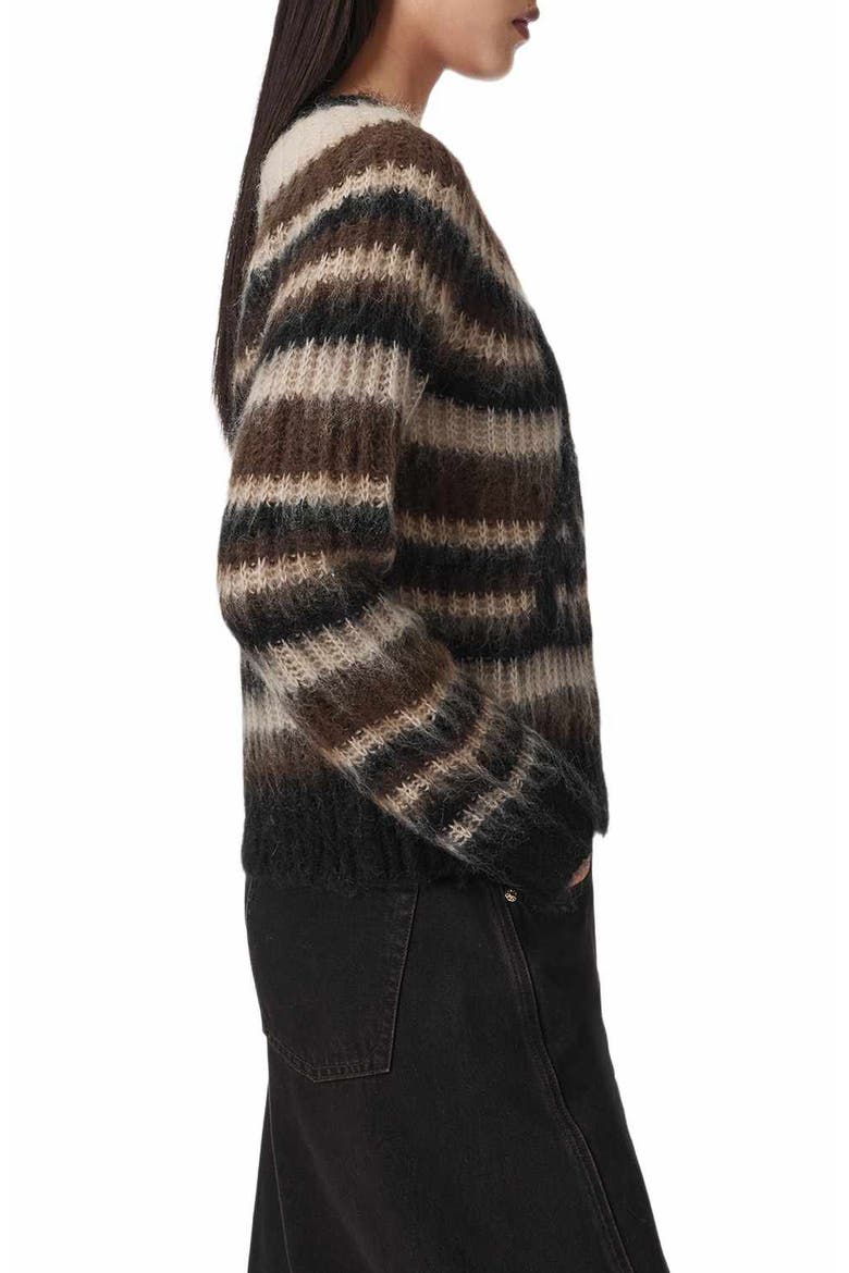 Rega AS Logo Striped Sweater, Alternate, color, FAWN BROWN