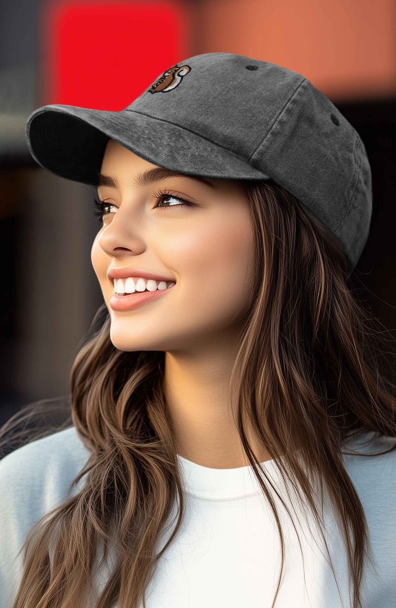 Dalix Squirrel Embroidered Outdoor Cap, Alternate, color, Washed Black