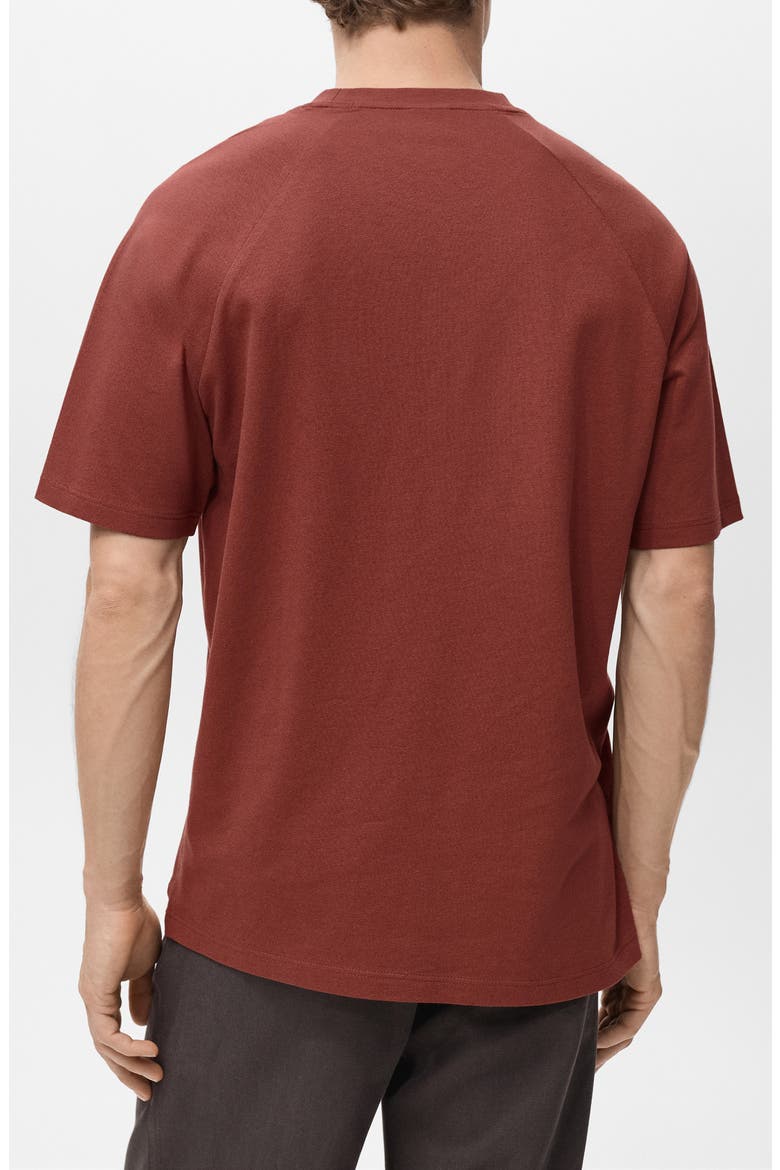 Relaxed Fit Cotton & Linen Raglan T-Shirt, Alternate, color, BURNT ORANGE