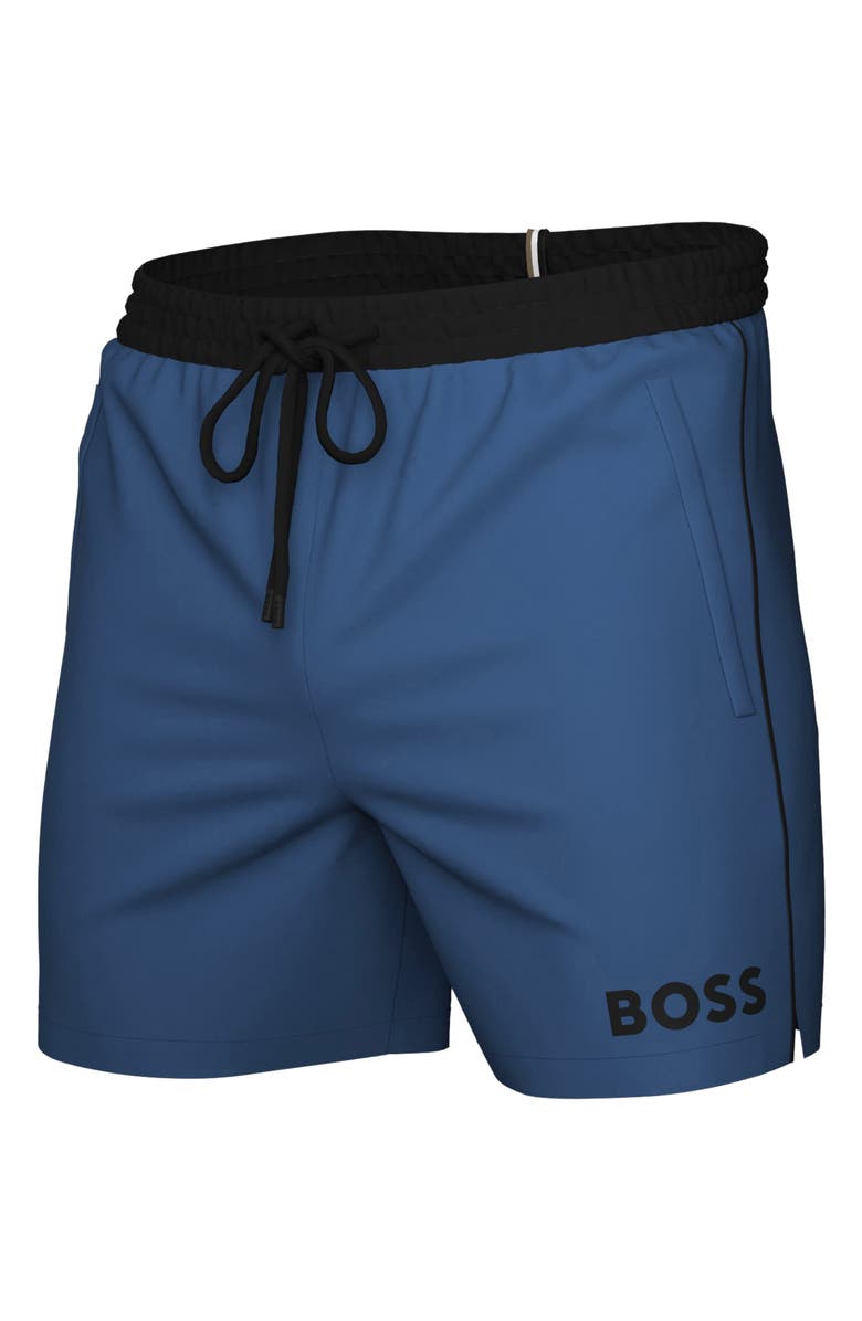 BOSS Starfish Swim Trunks, Alternate, color, Blue