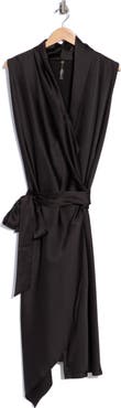 Renee C Asymmetrical Hem Wrap Dress