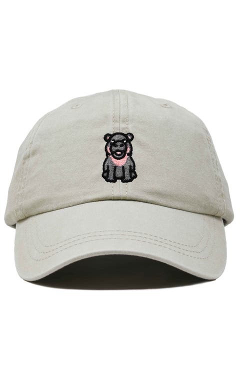 Hippo Embroidered Adjustable Hat