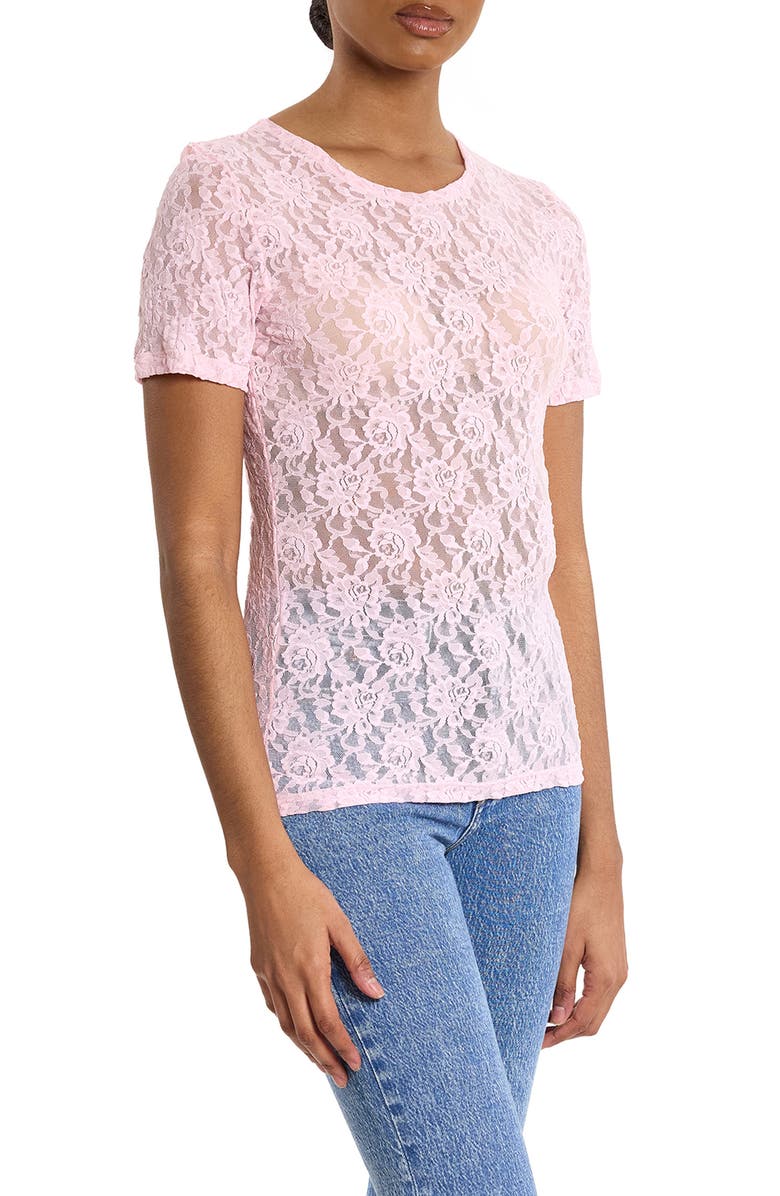 Hanky Panky Signature Lace Long Sleeve Top, Alternate, color, Bliss Pink