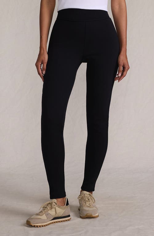 Lands' End High Rise Serious Sweats Fleece Lined Pocket Leggings In Black