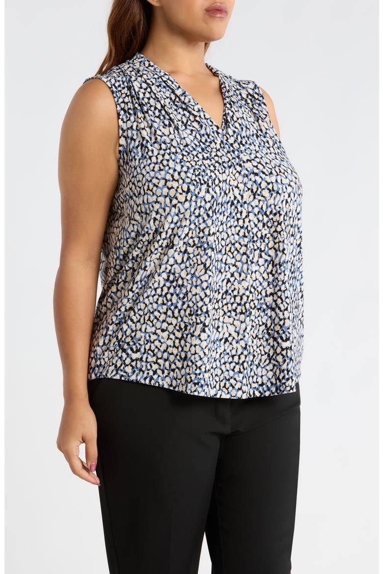 Ruffle V-Neck Top, Alternate, color, BLUE JAY MULTI