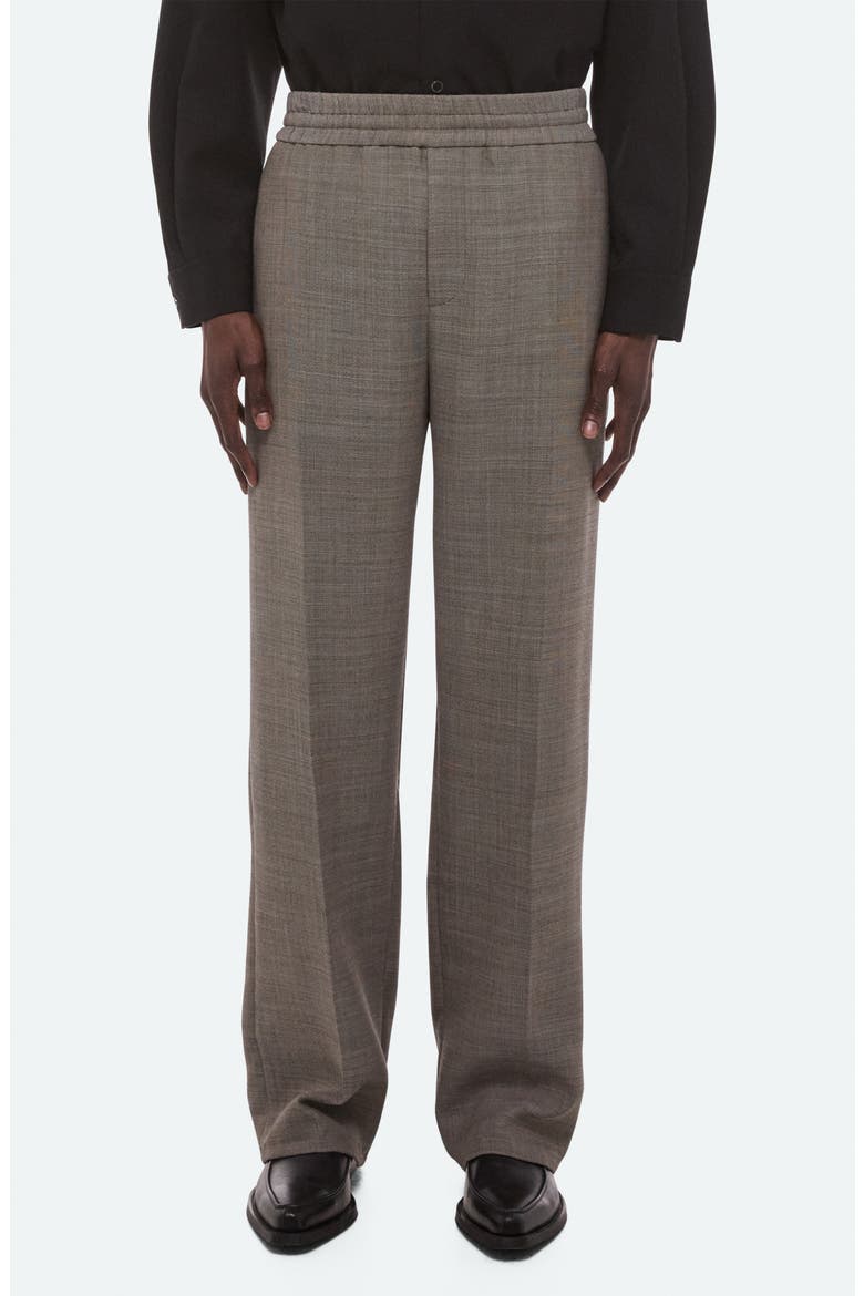 Sharkskin Elastic Waist Trousers, Main, color, BEIGE MELANGE