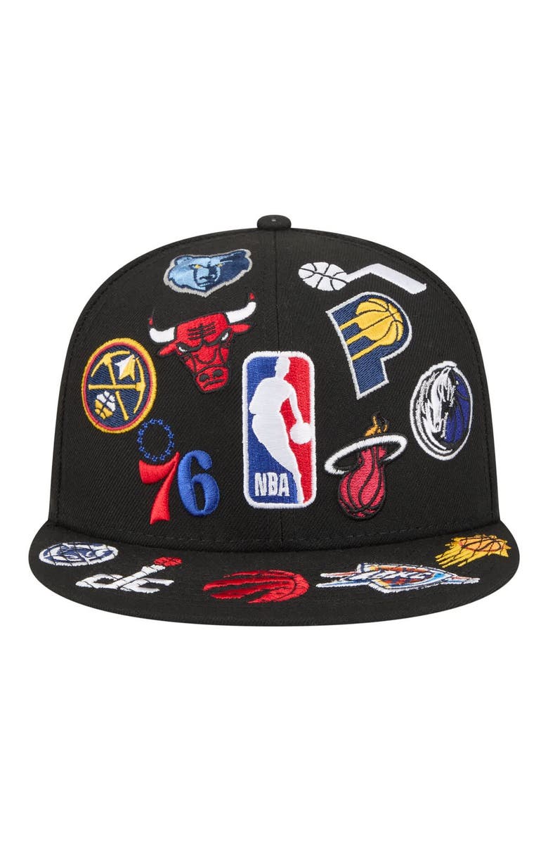 New Era Men's New Era Black NBA All-Over 59FIFTY Fitted Hat, Alternate, color, Black