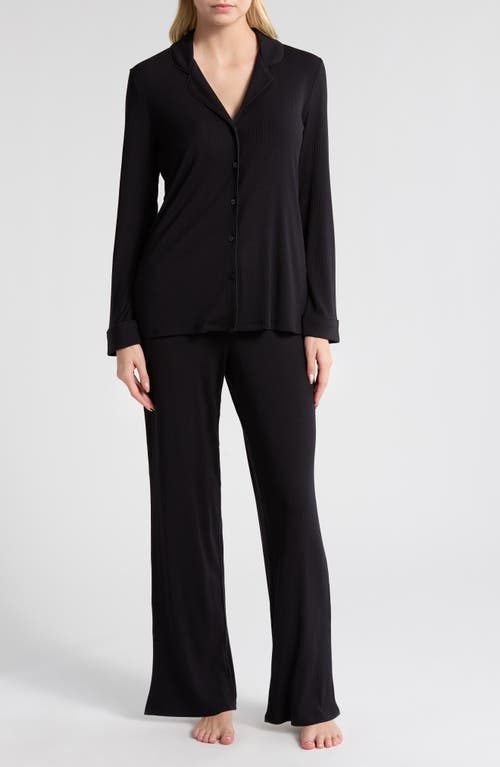 Nordstrom Moonlight Eco Easy Rib Pajamas In Black