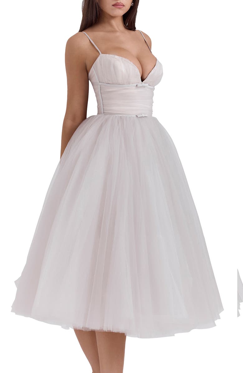 HOUSE OF CB Countess Sleeveless Tulle Midi Dress, Alternate, color, Wind Chime