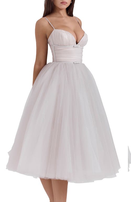 House Of Cb Countess Sleeveless Tulle Midi Dress In Wind Chime