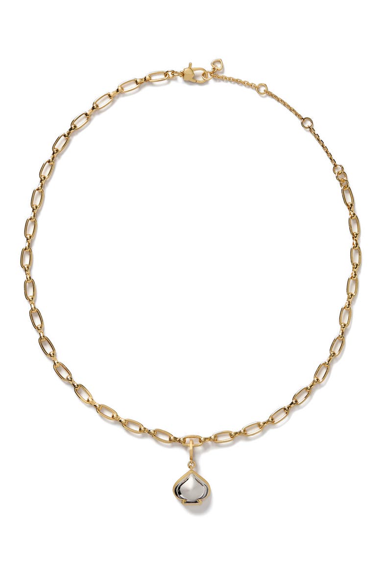 spade charm necklace, Alternate, color, SILVER GOLD