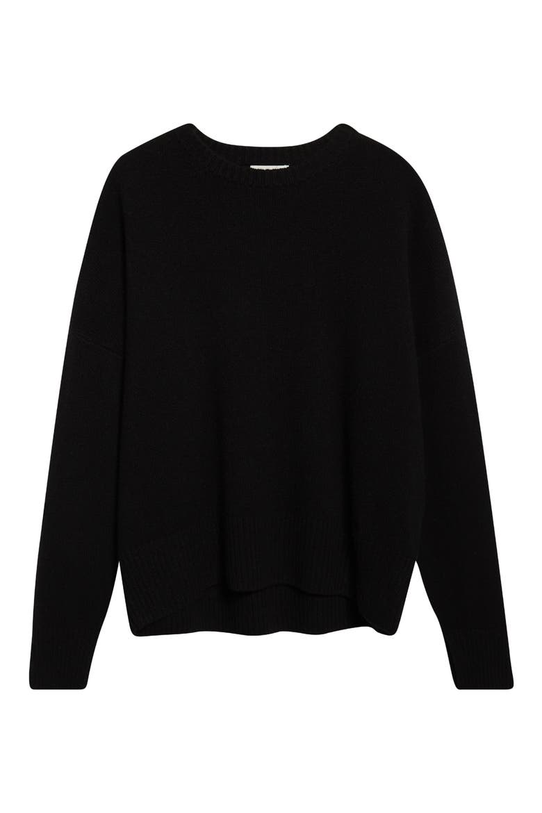 Anton Cashmere Crewneck Sweater, Alternate, color, BLACK