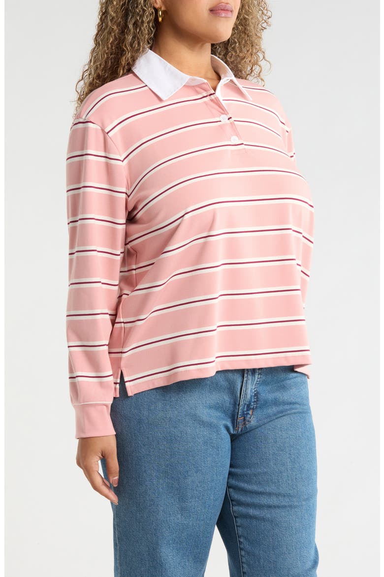 Stripe Long Sleeve Rugby Polo, Alternate, color, PINK EMILIA STRIPE