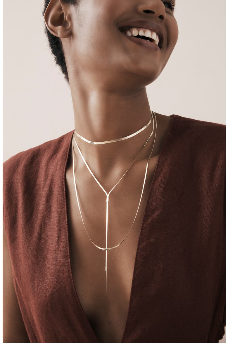 Jewelry Liquid Gold Chain Choker, Alternate, color, YELLOW GOLD