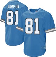 Mitchell & Ness Men's Mitchell & Ness Calvin Johnson Blue Detroit Lions Retired Player Name & Number Mesh Top