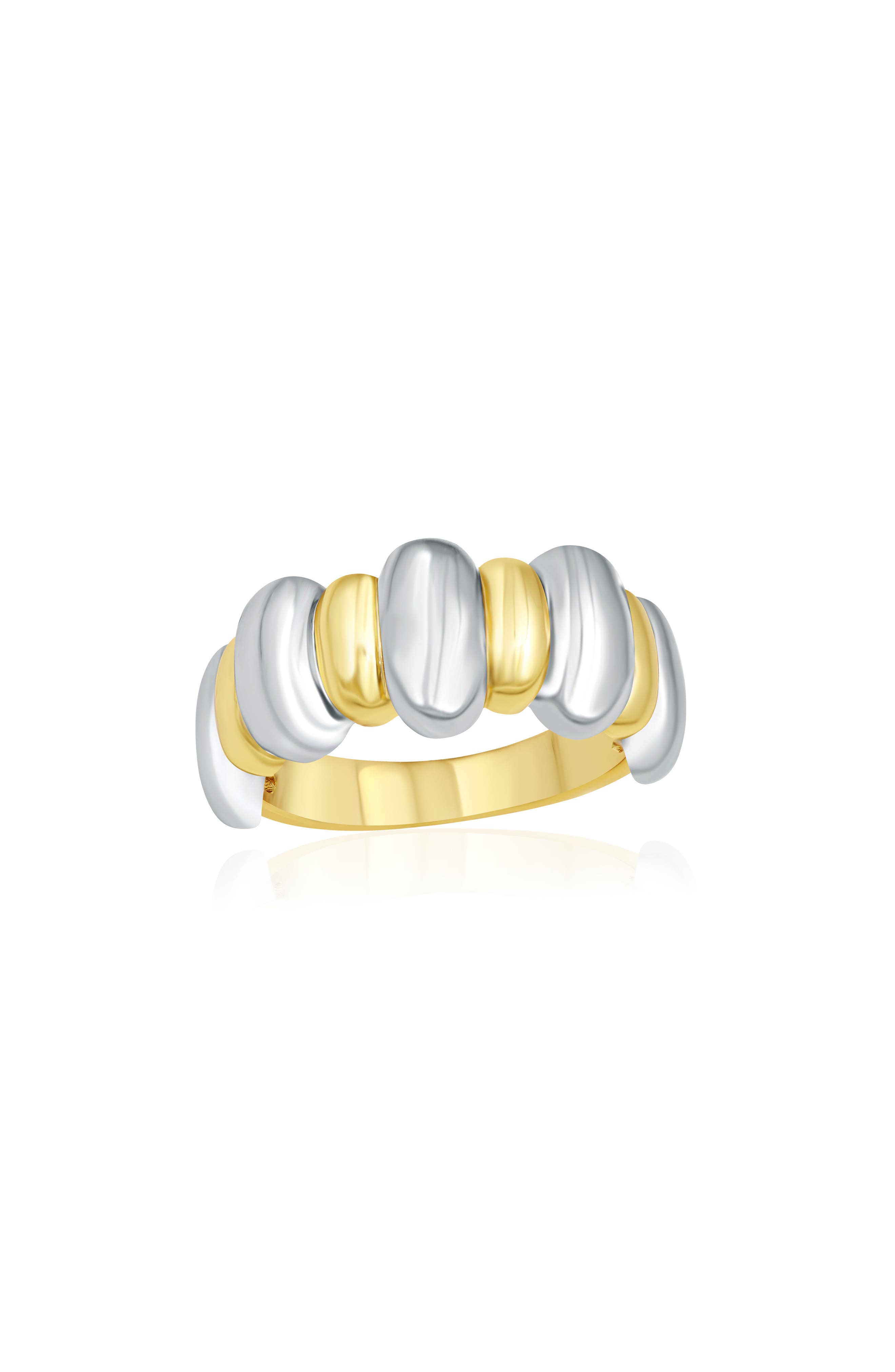 Two-Tone Lined Ring