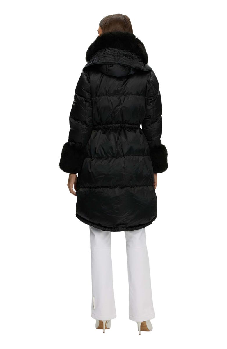 GORSKI Apres-Ski Jacket With Lamb Hood Trim & Cuffs, Alternate, color, Black/Black