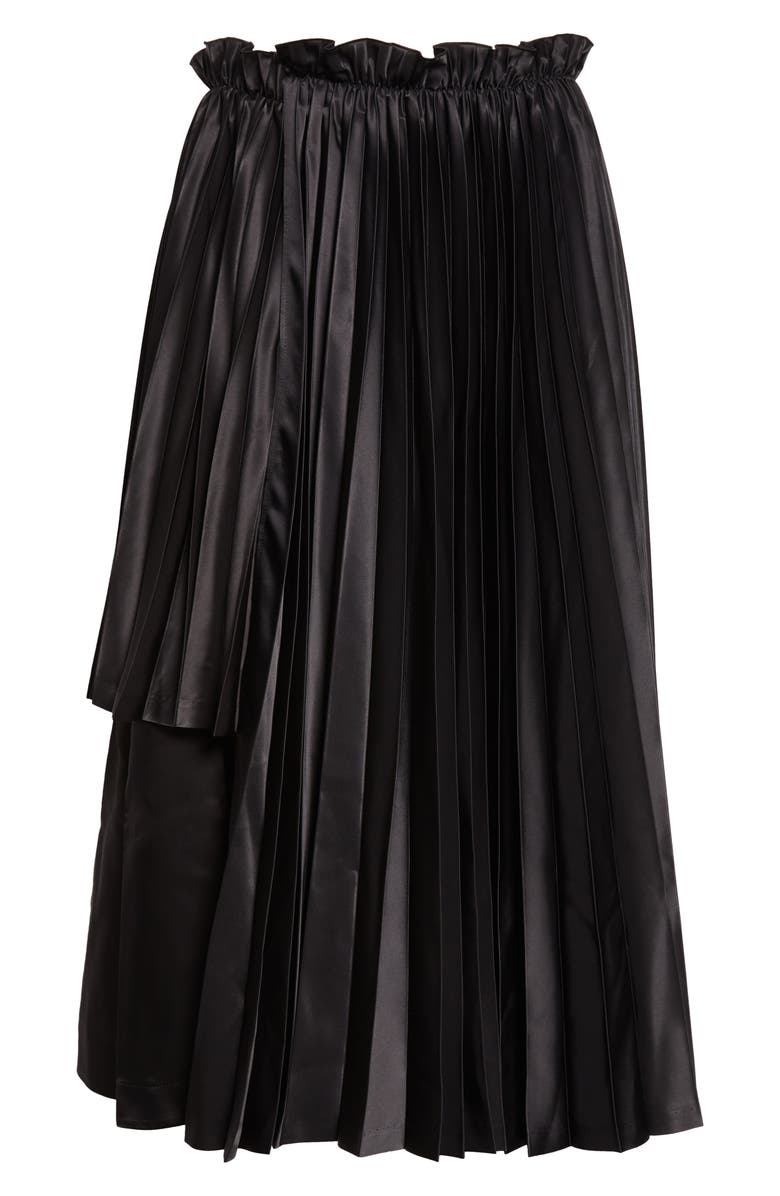 Noir Kei Ninomiya Pleated Satin Skirt, Alternate, color, Black