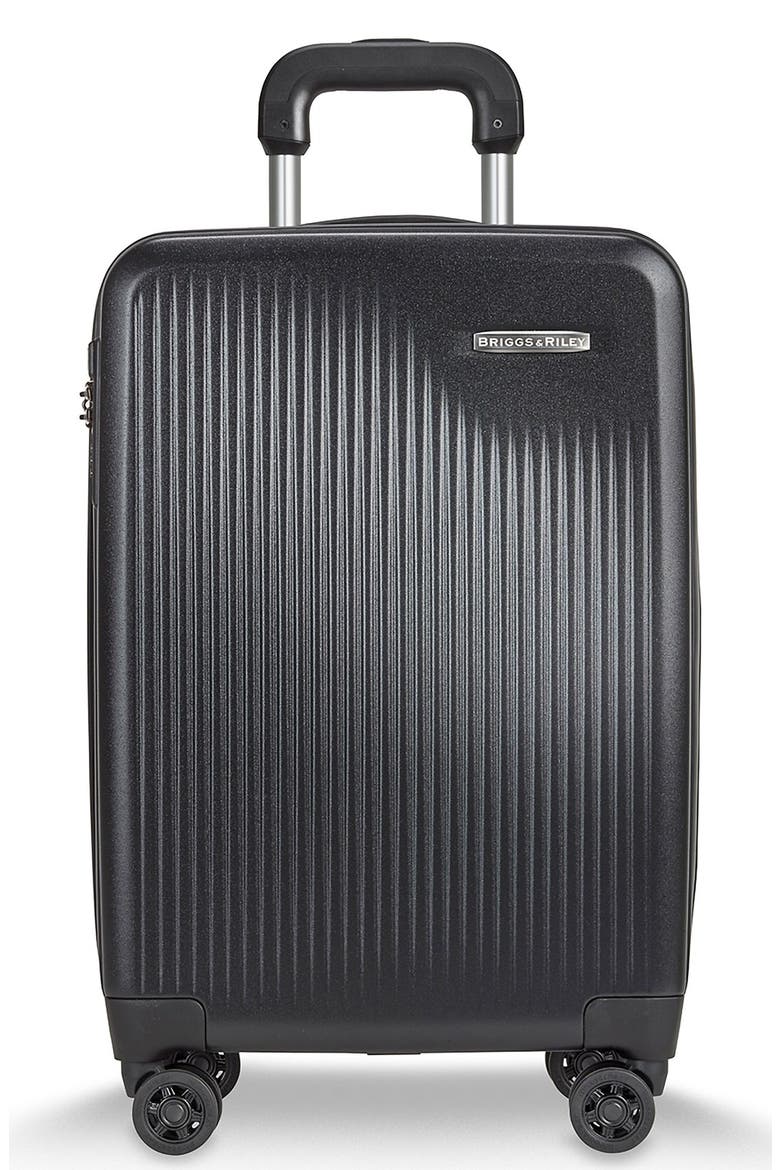 'Sympatico' Expandable Wheeled Carry-On, Main, color, BLACK