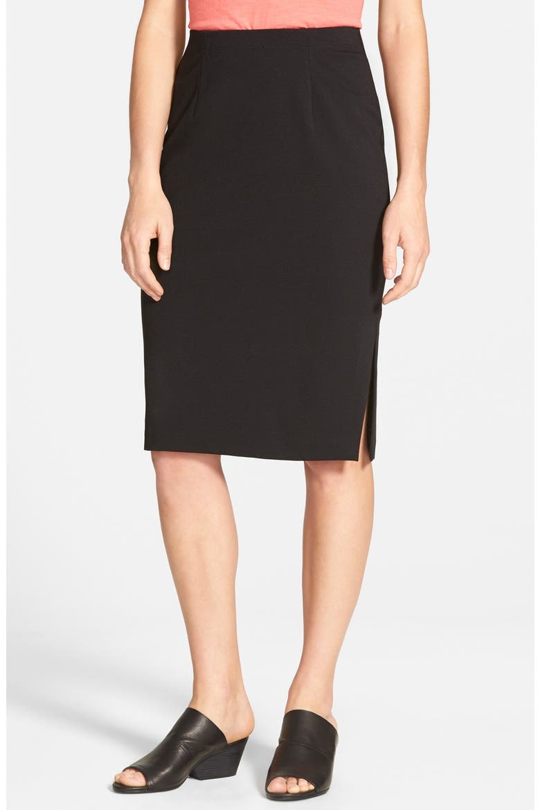 Side Slit Pencil Skirt, Main, color, BLACK