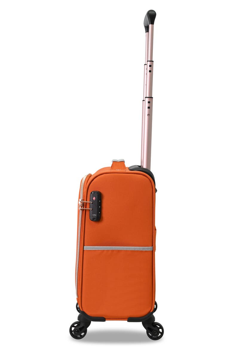 Abito 16-Inch Underseat Spinner Suitcase, Alternate, color, BURNT ORANGE