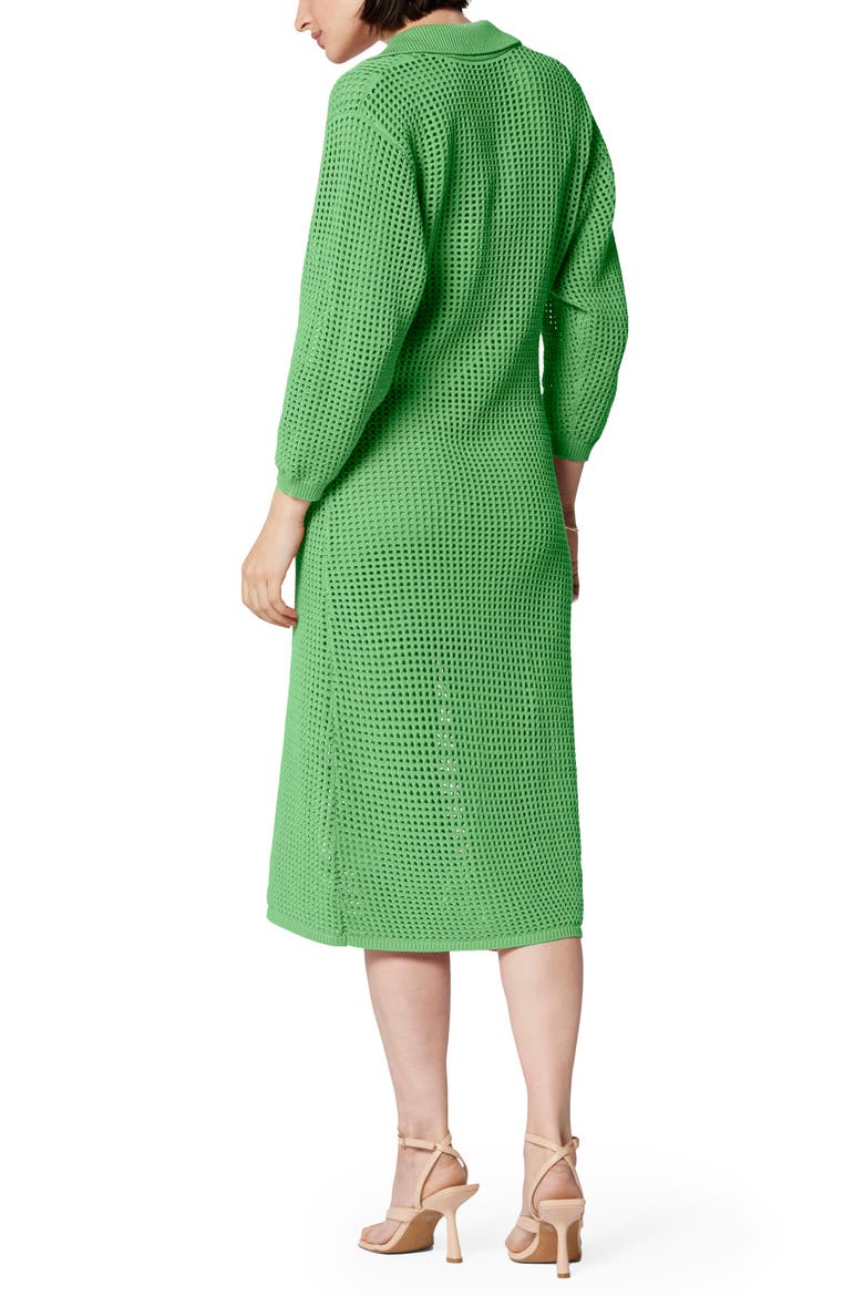 Remy Open Stitch Cotton Sweater Dress, Alternate, color, BRIGHT JADESHEEN
