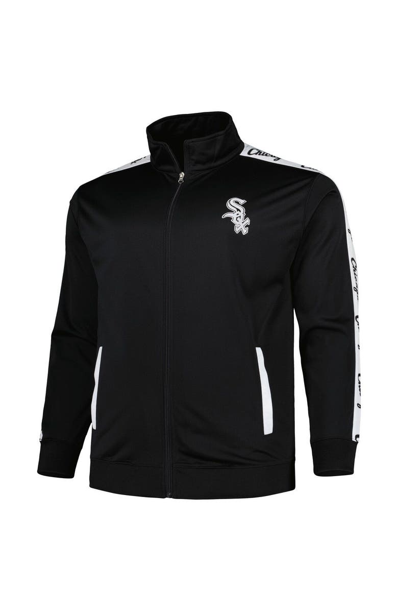 PROFILE Men's Black Chicago White Sox Big & Tall Tricot Track Full-Zip Jacket, Alternate, color, Black