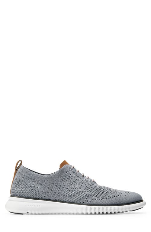 Cole Haan 2.zerogrand Stitchlite Water Resistant Wingtip In Ironstone/white