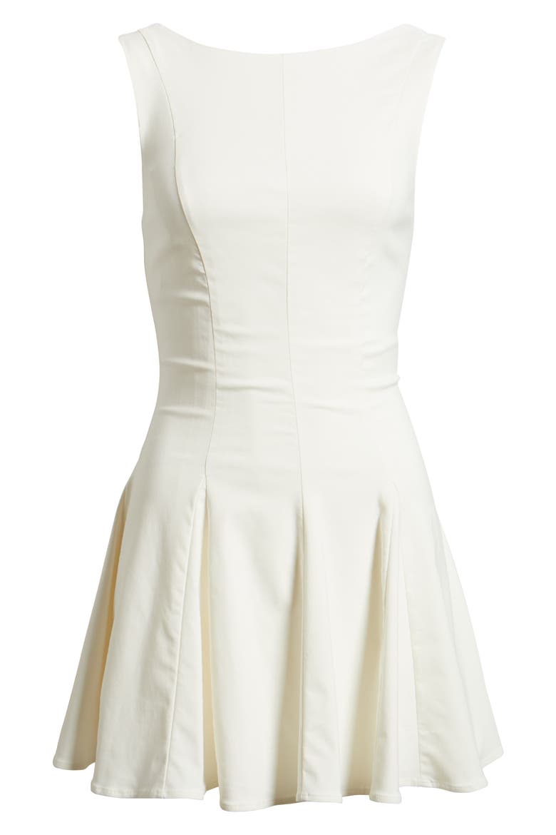 Bateau Neck Fit & Flare Minidress, Alternate, color, IVORY