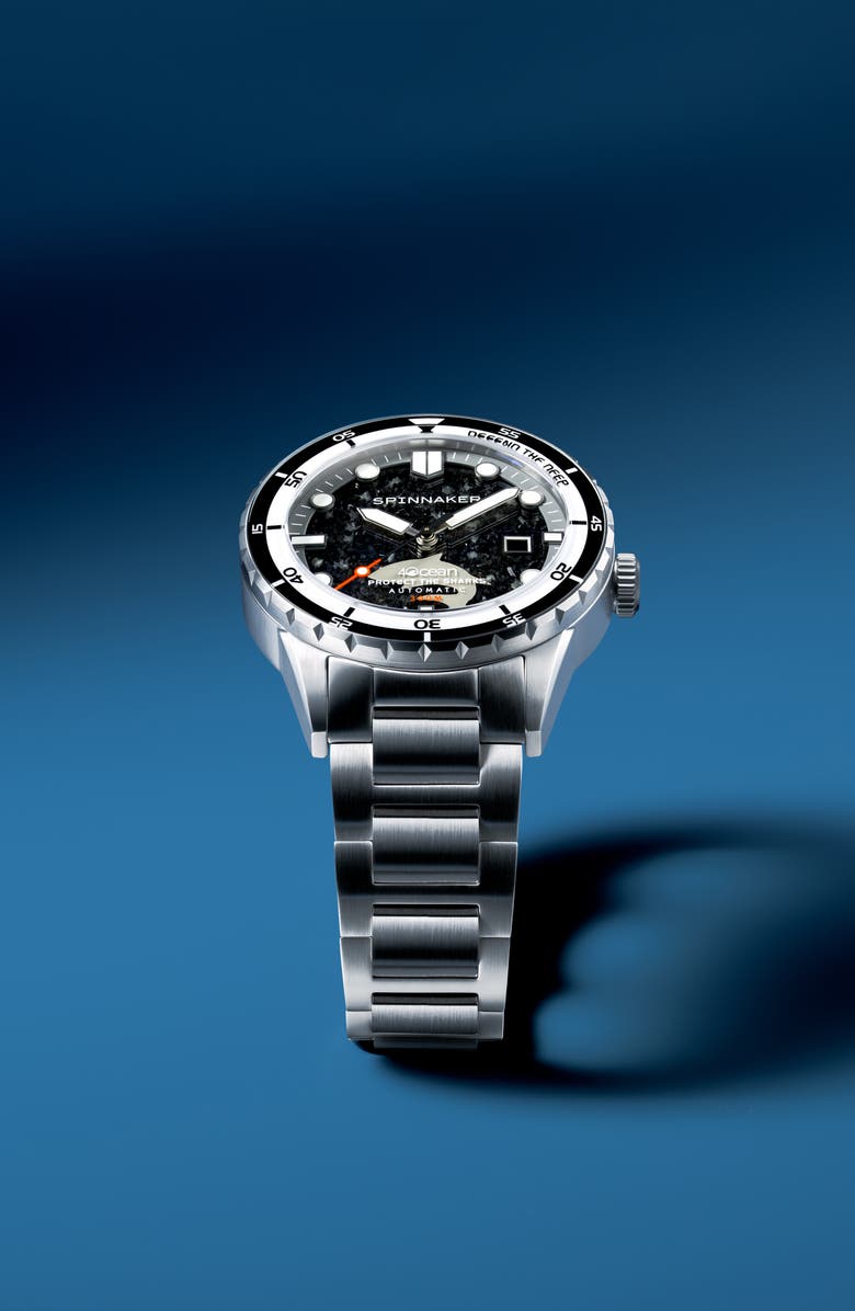 SPINNAKER x 4ocean Hass Sharks Limited Edition Automatic Bracelet Watch, 43mm, Alternate, color, 