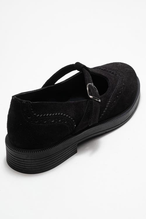 Forever & Always Shoes Janney Leather Strap Loafers In Black