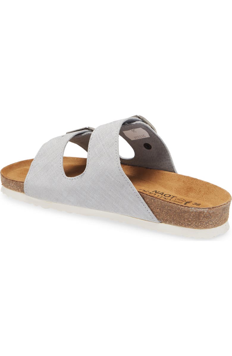 Naot Santa Barbara Water Repellent Slide Sandal, Alternate, color, Grey Linen Leather