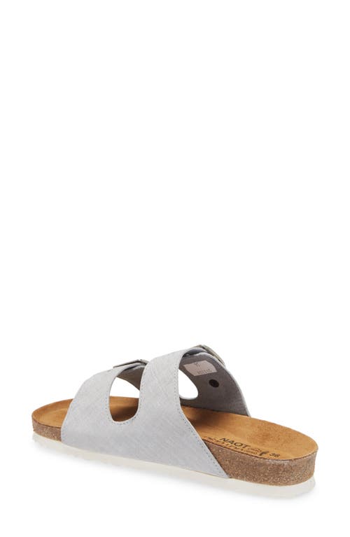 Naot Santa Barbara Water Repellent Slide Sandal In Grey Linen Leather