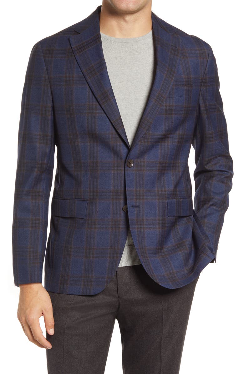 Jack Victor Midland Plaid Wool Sport Coat, Main, color,