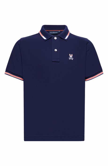 Psycho Bunny Kids' Stirling Tipped Cotton Piqué Polo