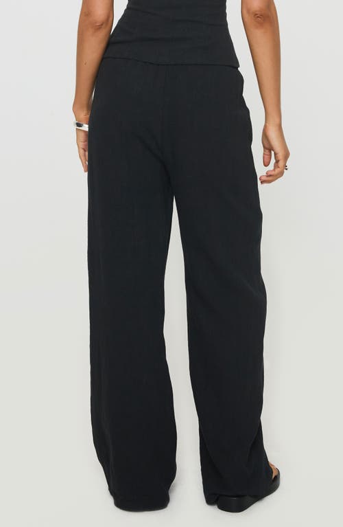 Princess Polly Felipe Linen Blend Pants In Black